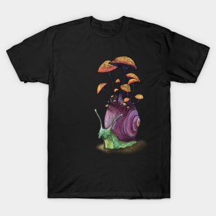 Snail With Mushrooms T-Shirt